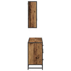 Juego de muebles de baño con cajón 2 pcs Madera envejecida