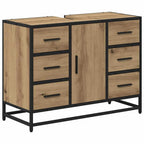 Juego de muebles de baño con cajón 2 pcs Roble artesanal