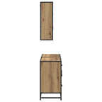 Juego de muebles de baño con cajón 2 pcs Roble artesanal