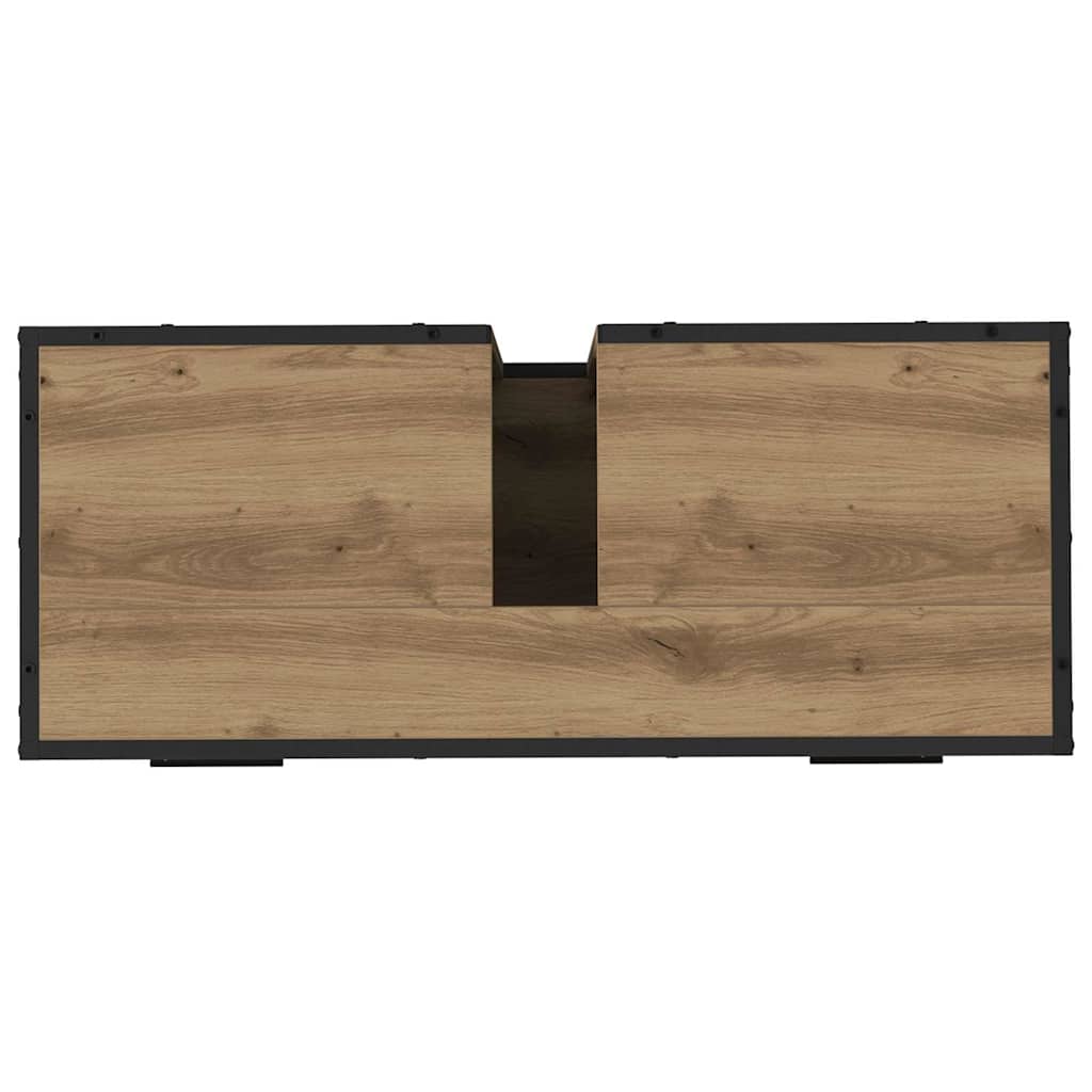 Juego de muebles de baño con cajón 2 pcs Roble artesanal