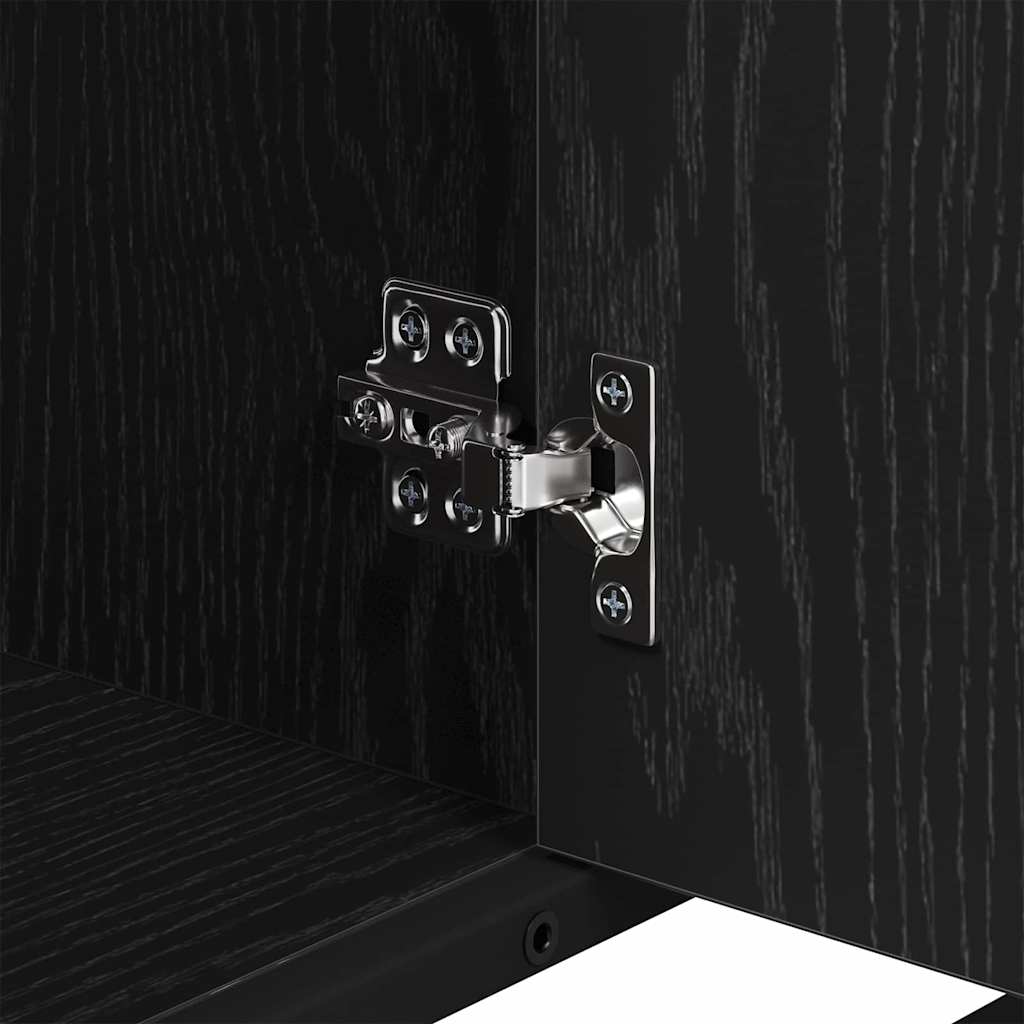 Juego de muebles de baño 2 pcs Roble Negro Madera de ingeniería
