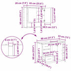 Juego de muebles de baño 2 pcs Roble Negro Madera de ingeniería
