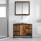 Juego de muebles de baño con cajón 2 pcs Madera envejecida