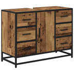 Juego de muebles de baño con cajón 2 pcs Madera envejecida