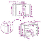 Juego de muebles de baño con cajón 2 pcs Madera envejecida