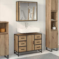 Juego de muebles de baño con cajón 2 pcs Roble artesanal