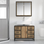 Juego de muebles de baño con cajón 2 pcs Roble artesanal
