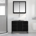 Juego de muebles de baño 2 pcs Roble Negro Madera de ingeniería
