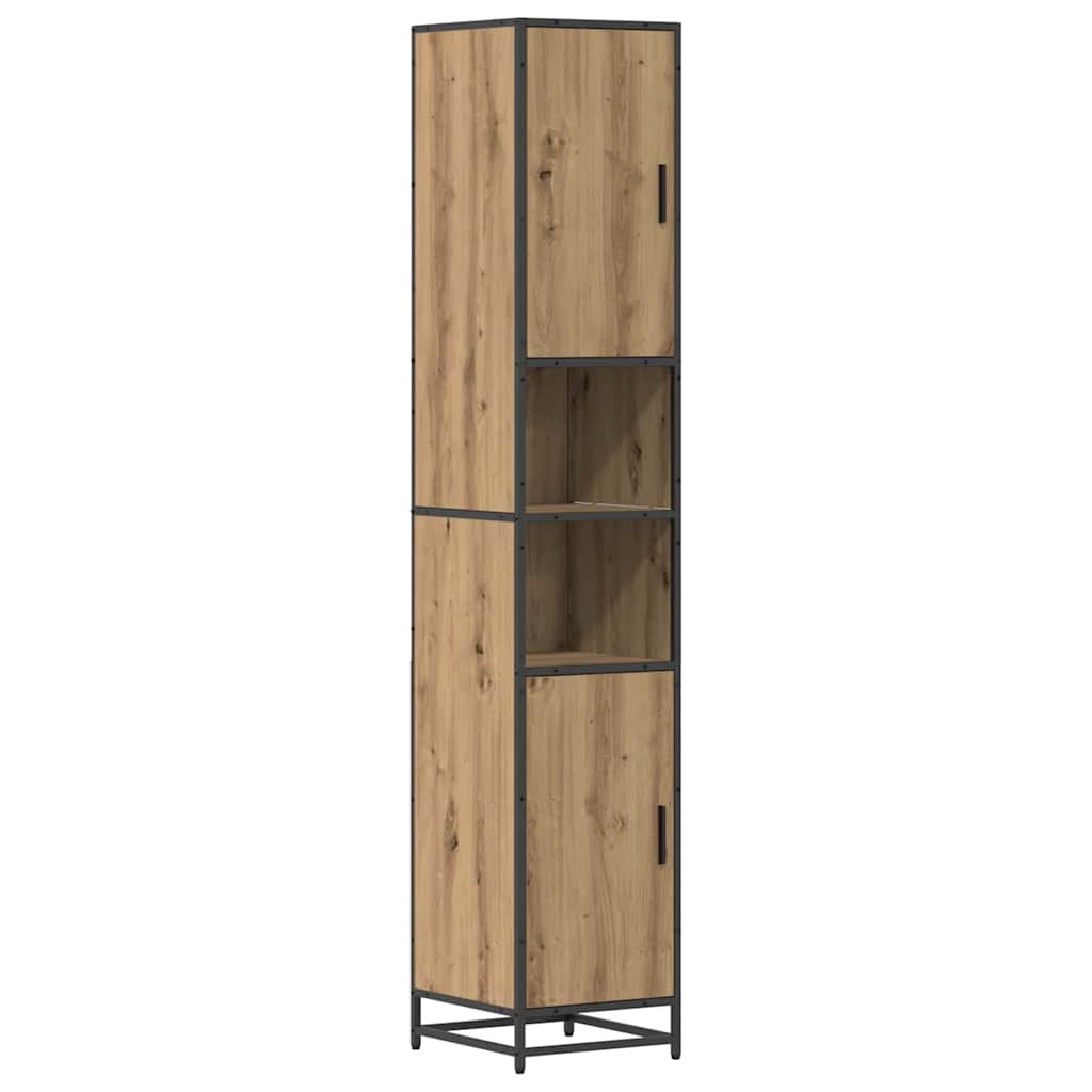Juego de muebles de baño con cajón 4 pcs Roble artesanal