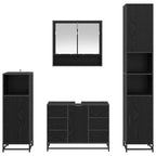 Juego de muebles de baño 4 pcs Roble Negro Madera de ingeniería