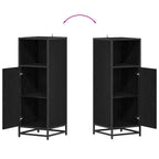 Juego de muebles de baño 4 pcs Roble Negro Madera de ingeniería