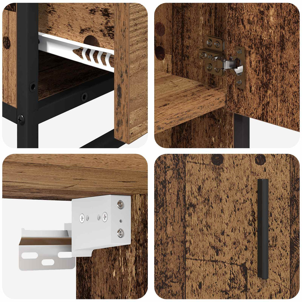 Juego de muebles de baño con cajón 3 pcs Madera envejecida
