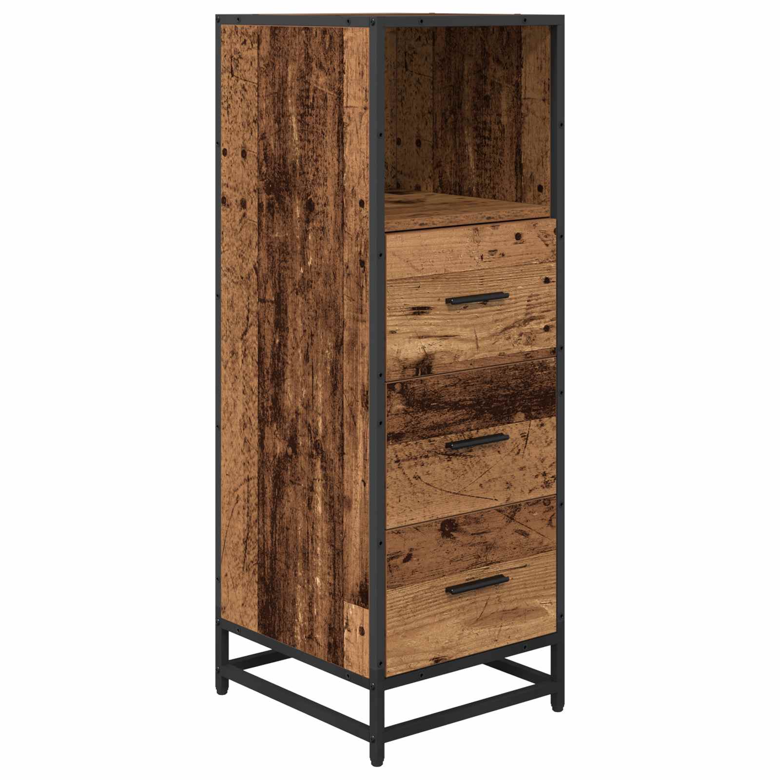 Juego de muebles de baño con cajón 3 pcs Madera envejecida
