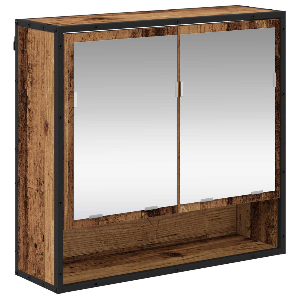 Juego de muebles de baño con cajón 3 pcs Madera envejecida