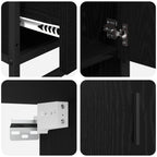 Juego de muebles de baño 3 pcs Roble Negro Madera de ingeniería