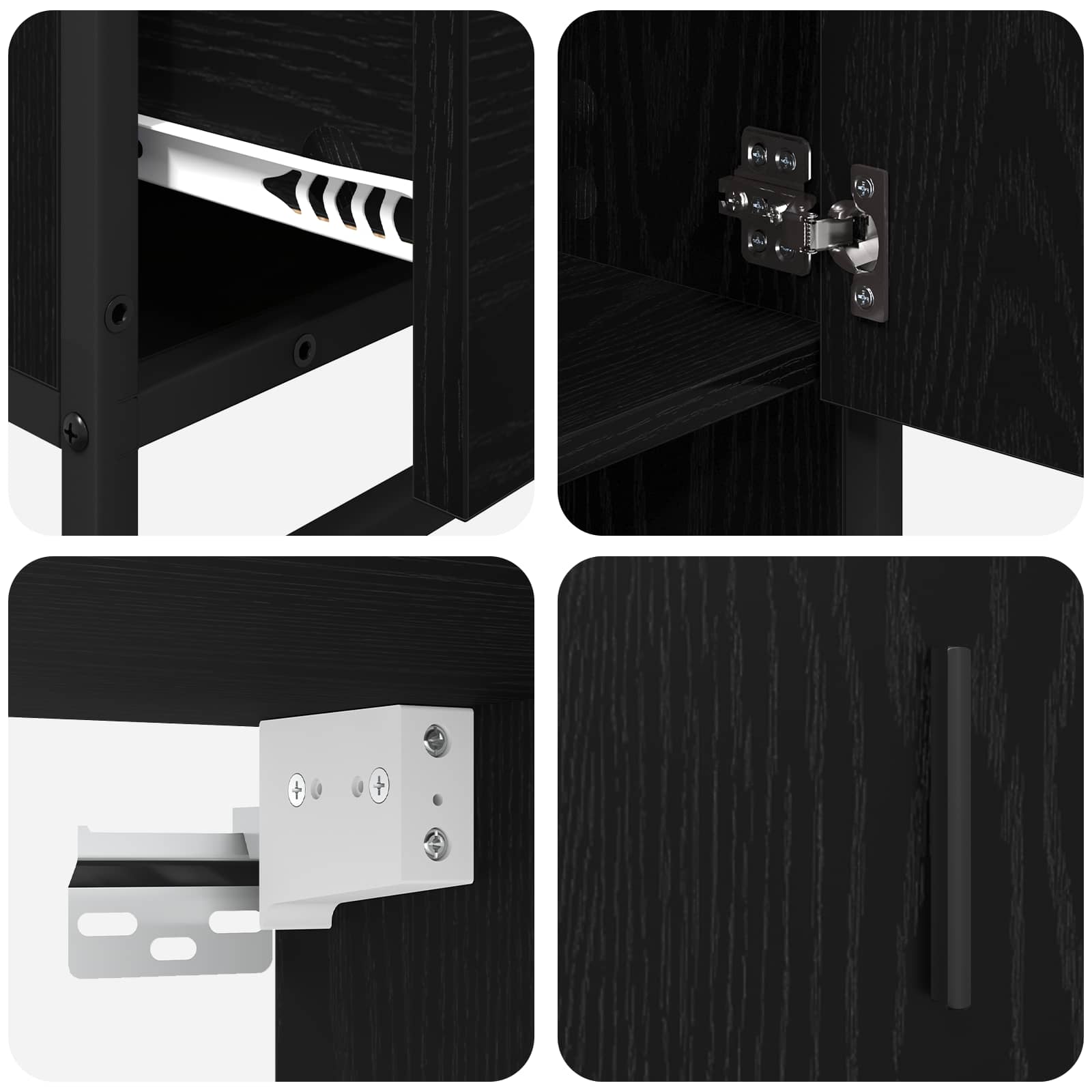 Juego de muebles de baño 3 pcs Roble Negro Madera de ingeniería
