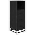 Juego de muebles de baño 3 pcs Roble Negro Madera de ingeniería
