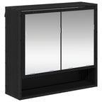 Juego de muebles de baño 3 pcs Roble Negro Madera de ingeniería