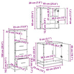 Juego de muebles de baño 3 pcs Roble Negro Madera de ingeniería