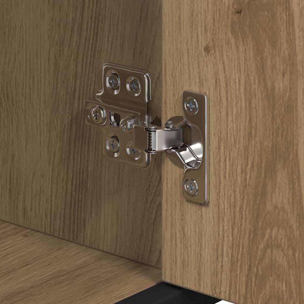 Juego de muebles de baño con cajón 4 pcs Roble artesanal
