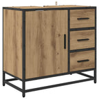 Juego de muebles de baño con cajón 4 pcs Roble artesanal