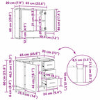 Juego de muebles de baño con cajón 4 pcs Roble artesanal