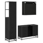 Juego de muebles de baño con cajón 3 pcs Madera envejecida