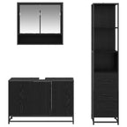 Juego de muebles de baño con cajón 3 pcs Madera envejecida