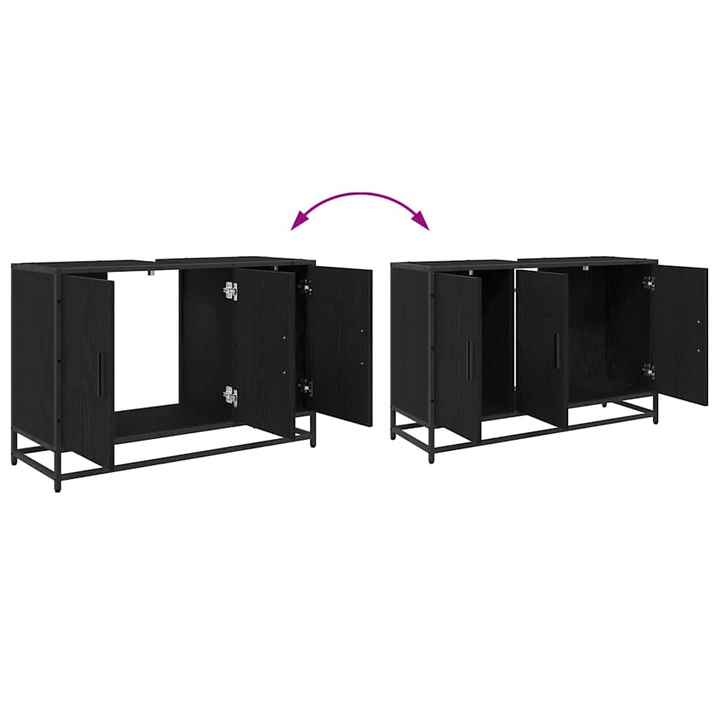 Juego de muebles de baño con cajón 3 pcs Madera envejecida