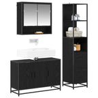 Juego de muebles de baño con cajón 3 pcs Madera envejecida