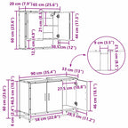 Juego de muebles de baño con cajón 3 pcs Madera envejecida