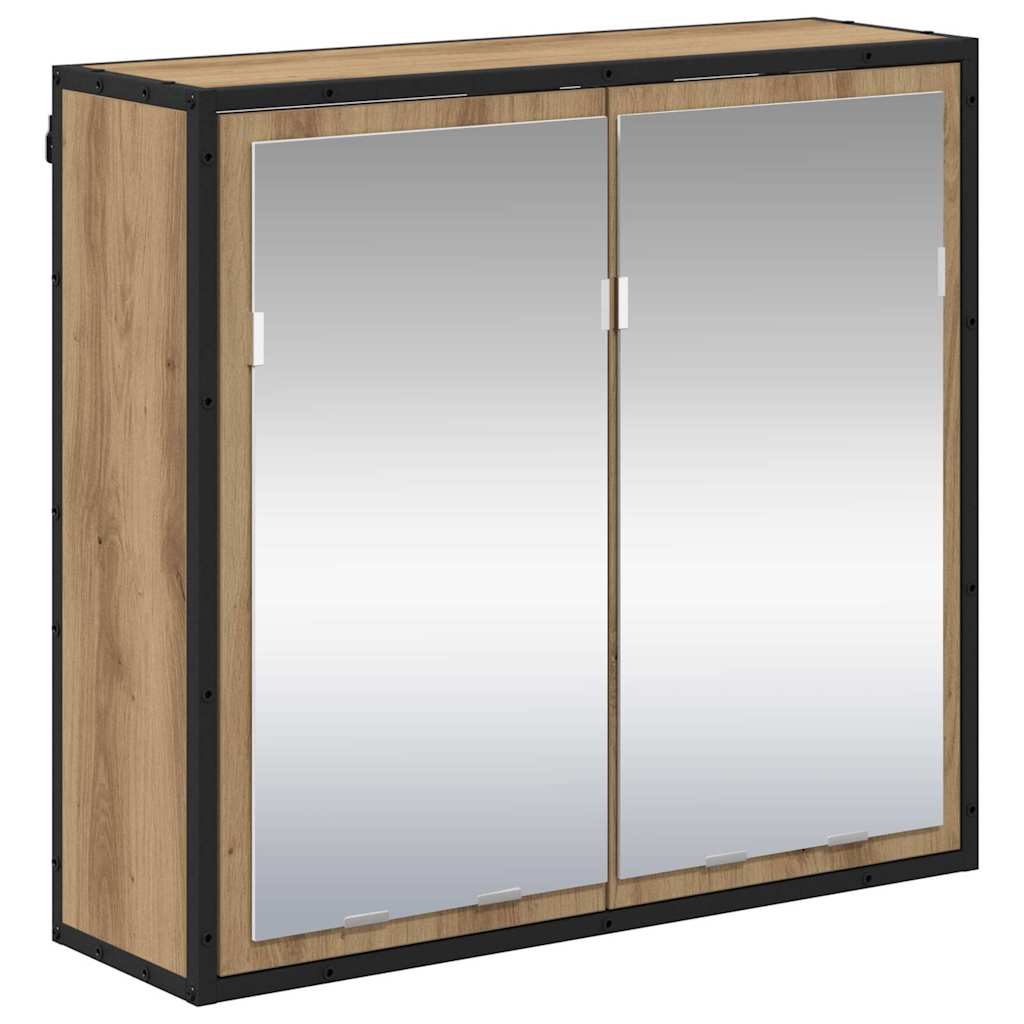 Juego de muebles de baño con cajón 3 pcs Roble artesanal