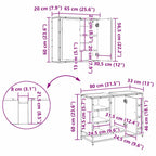 Juego de muebles de baño con estante 2 pcs Madera envejecida