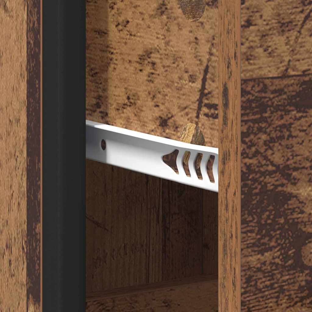 Juego de muebles de baño con cajón 4 pcs Madera envejecida