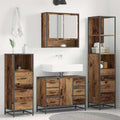 Juego de muebles de baño con cajón 4 pcs Madera envejecida
