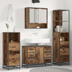 Juego de muebles de baño con cajón 4 pcs Madera envejecida