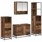 Juego de muebles de baño con cajón 4 pcs Madera envejecida