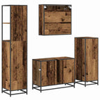 Juego de muebles de baño con cajón 4 pcs Madera envejecida