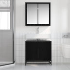 Juego de muebles de baño 2 pcs Roble Negro Madera de ingeniería