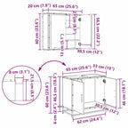 Juego de muebles de baño 2 pcs Roble Negro Madera de ingeniería