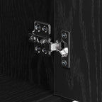 Juego de muebles de baño 4 pcs Roble Negro Madera de ingeniería