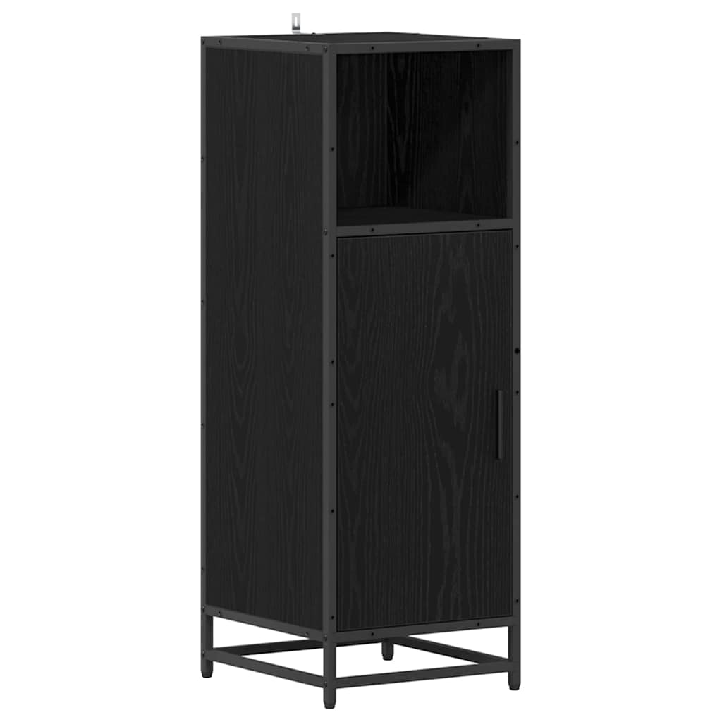 Juego de muebles de baño 4 pcs Roble Negro Madera de ingeniería
