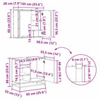 Juego de muebles de baño 4 pcs Roble Negro Madera de ingeniería