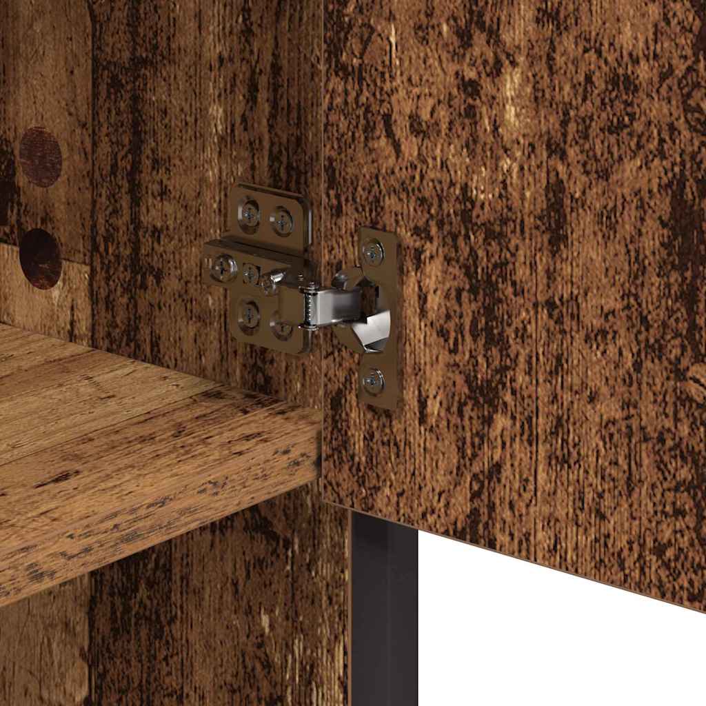 Juego de muebles de baño con estante 3 pcs Madera Vieja