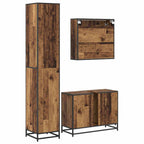 Juego de muebles de baño con estante 3 pcs Madera Vieja
