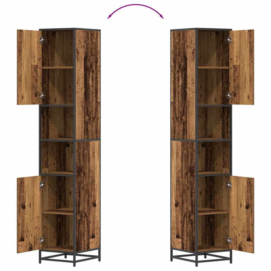 Juego de muebles de baño con estante 3 pcs Madera Vieja