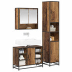 Juego de muebles de baño con estante 3 pcs Madera Vieja