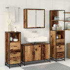Juego de muebles de baño con cajón 4 pcs Madera envejecida