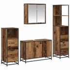 Juego de muebles de baño con cajón 4 pcs Madera envejecida