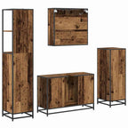 Juego de muebles de baño con cajón 4 pcs Madera envejecida
